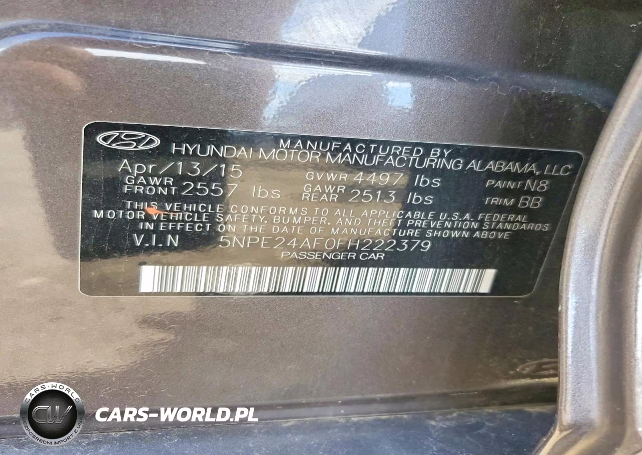 2015 Hyundai Sonata Se VIN:5NPE24AF0FH222379 - 12