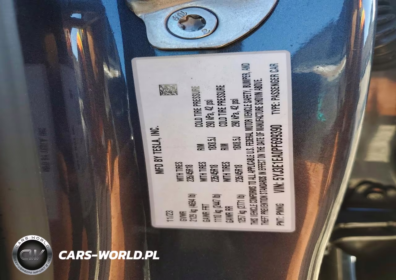 2023 Tesla Model 3 VIN:5YJ3E1EA0PF699390 - 12