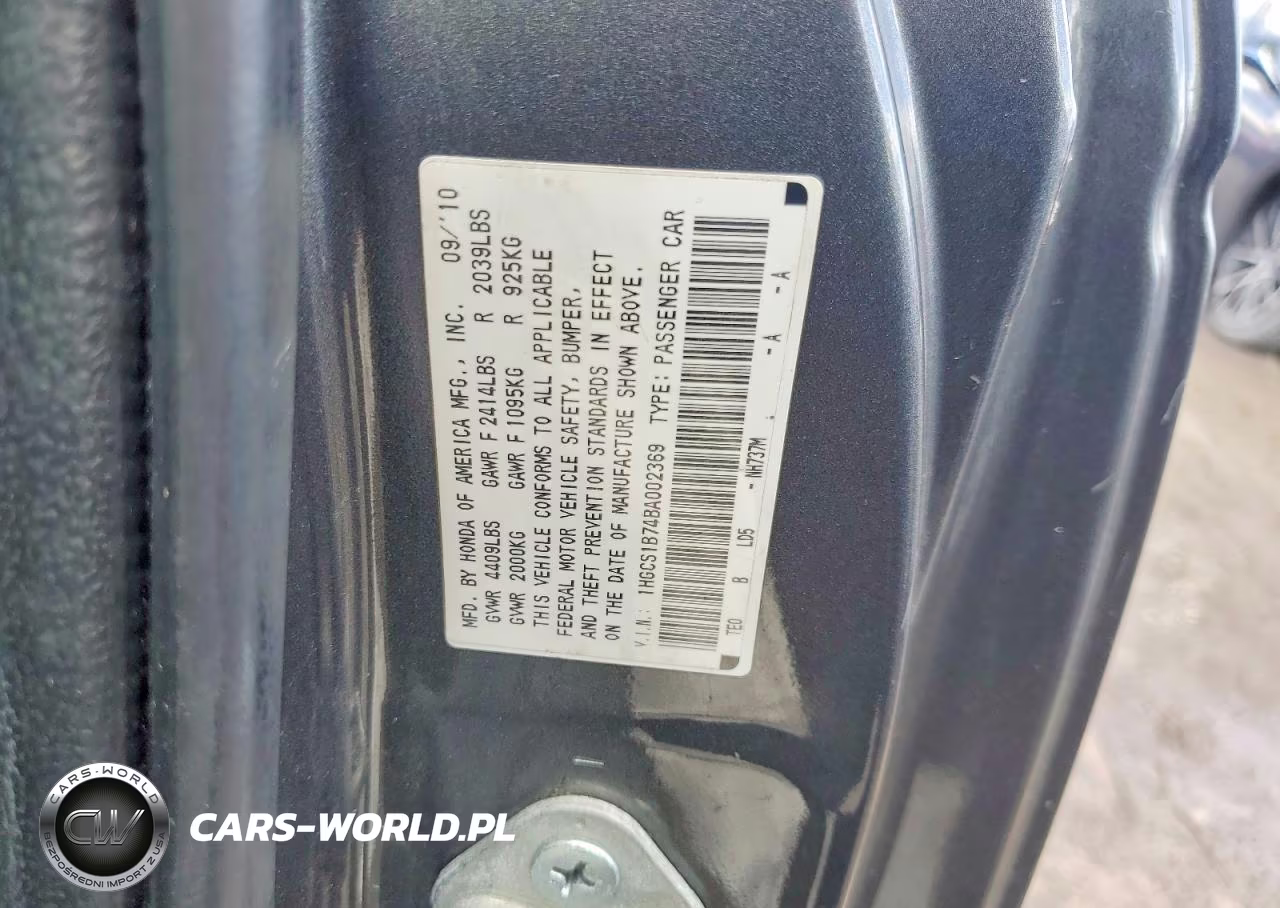 2011 Honda Accord Ex VIN:1HGCS1B74BA002369 - 12