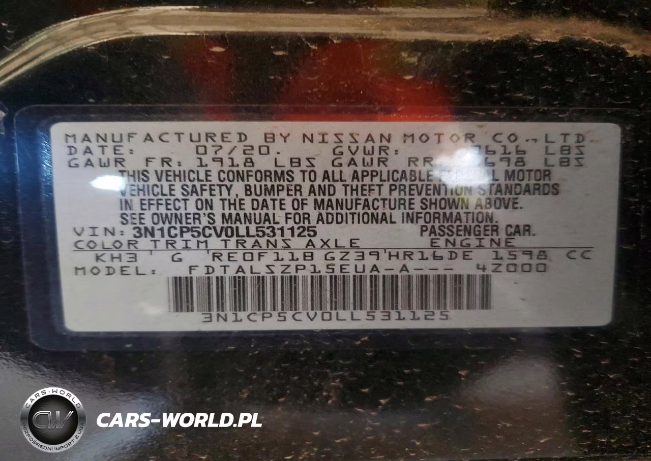 2020 Nissan Kicks Sv VIN:3N1CP5CV0LL531125 - 12