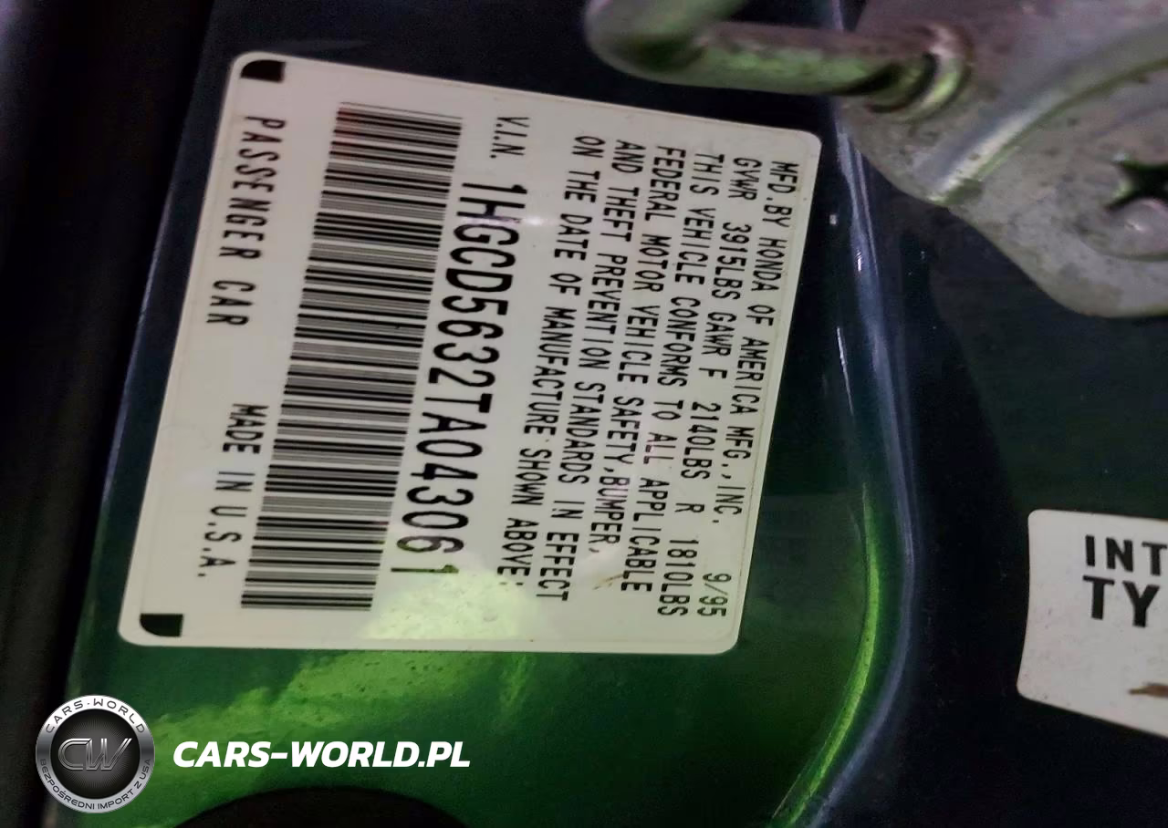 1996 Honda Accord Lx VIN:1HGCD5632TA043061 - 12