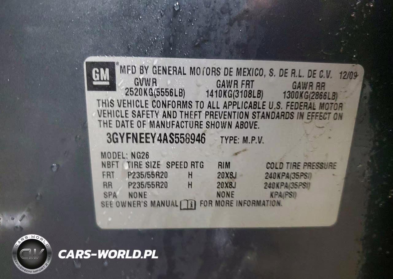 2010 Cadillac Srx Performance Collection VIN:3GYFNEEY4AS558946 - 12
