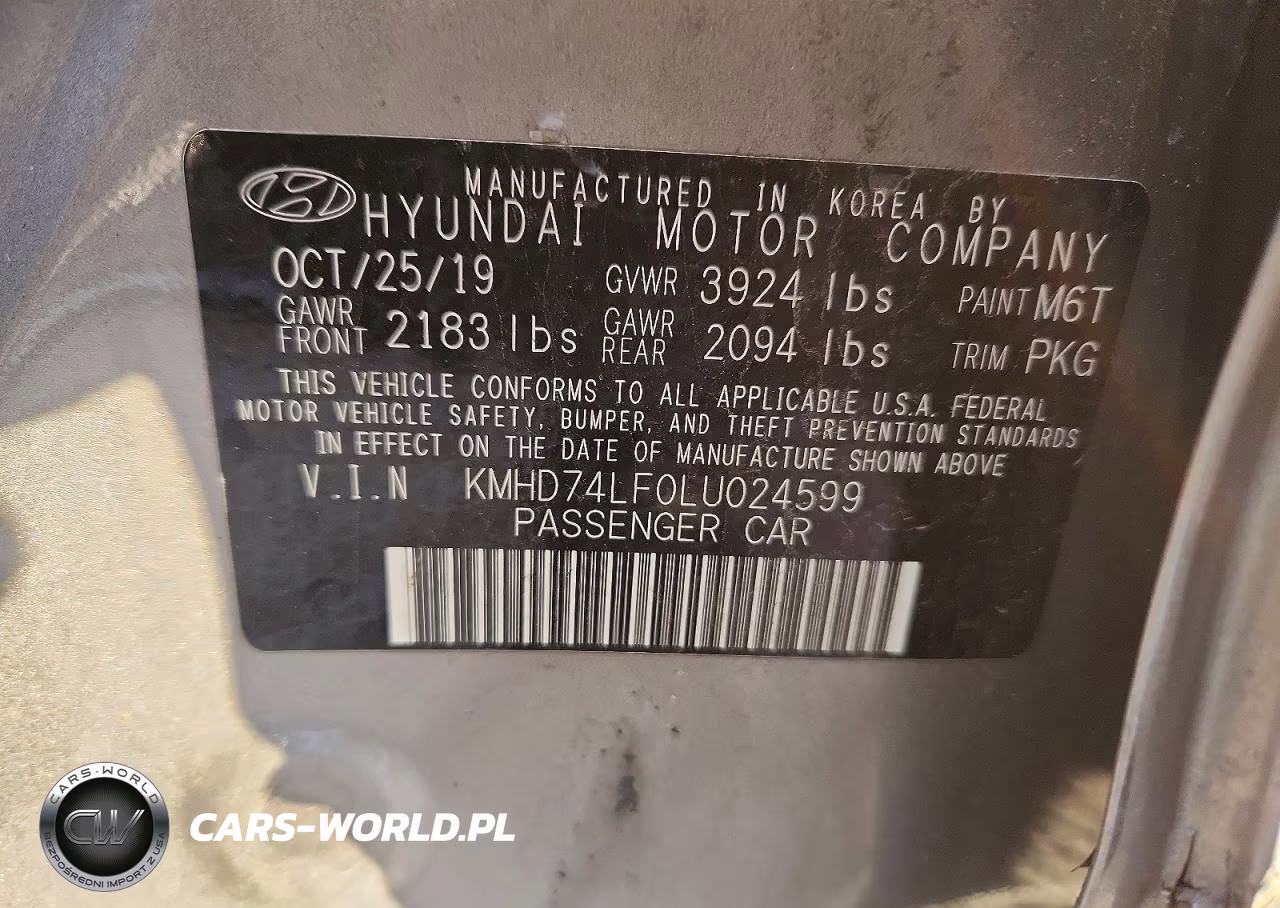 2020 Hyundai Elantra Se VIN:KMHD74LF0LU024599 - 12