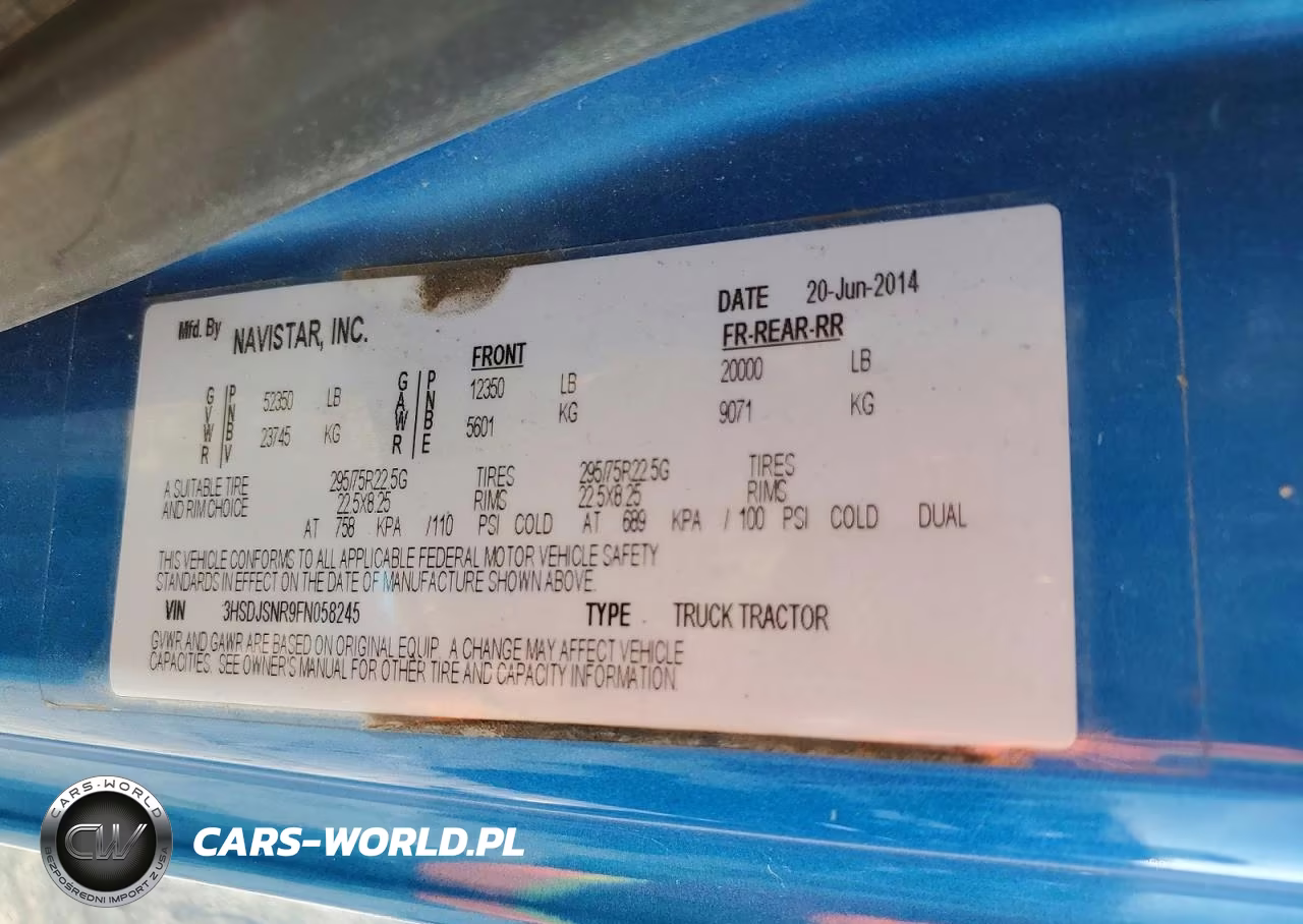 2015 International Lf687 Semi Truck VIN:3HSDJSNR9FN058245 - 10