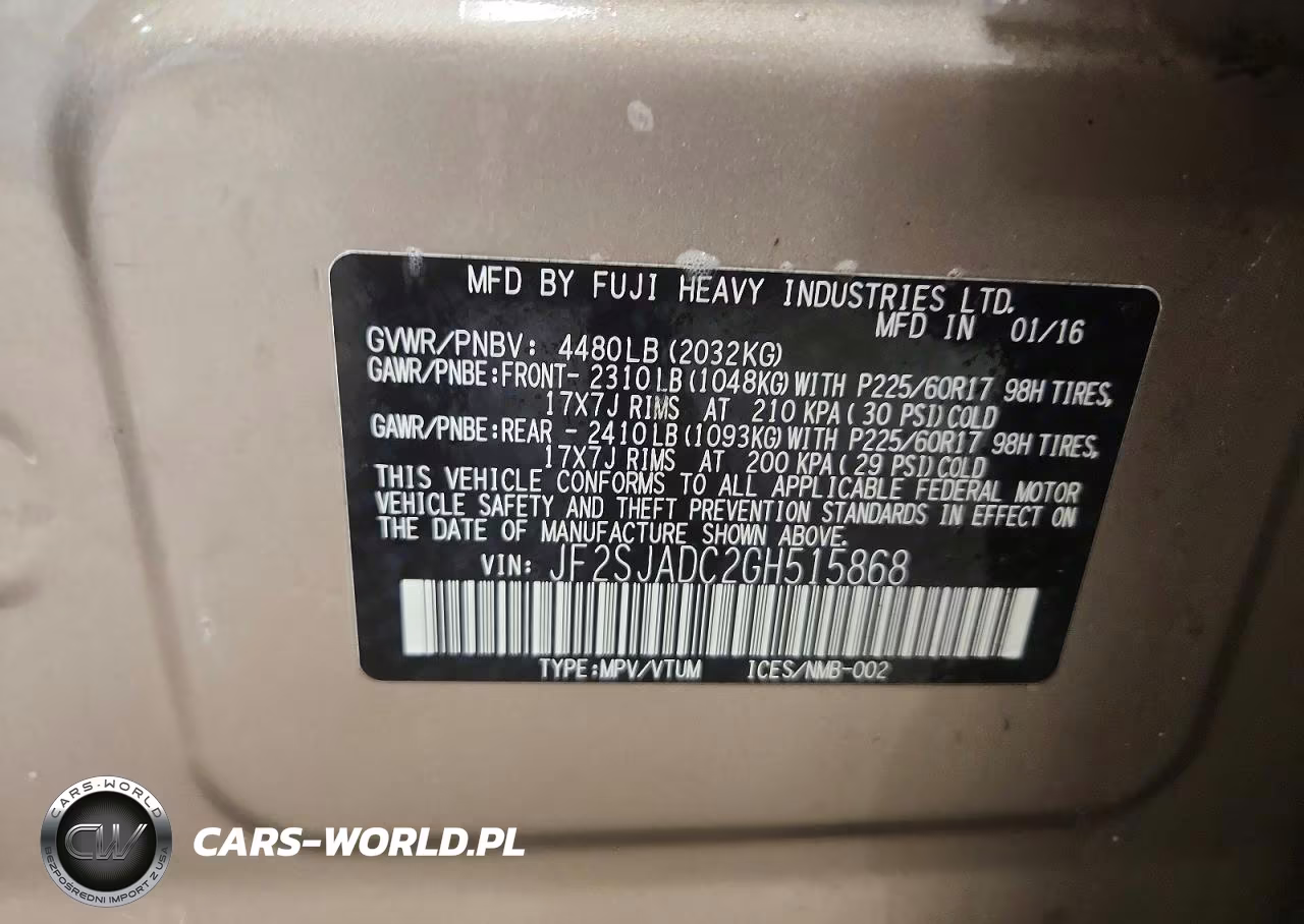 2016 Subaru Forester 2.5I Premium VIN:JF2SJADC2GH515868 - 14