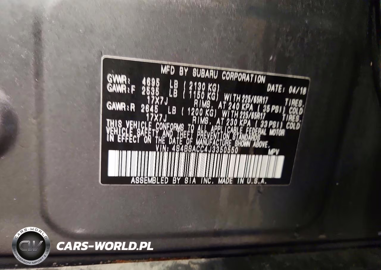 2018 Subaru Outback 2.5I Premium VIN:4S4BSACC4J3350550 - 13