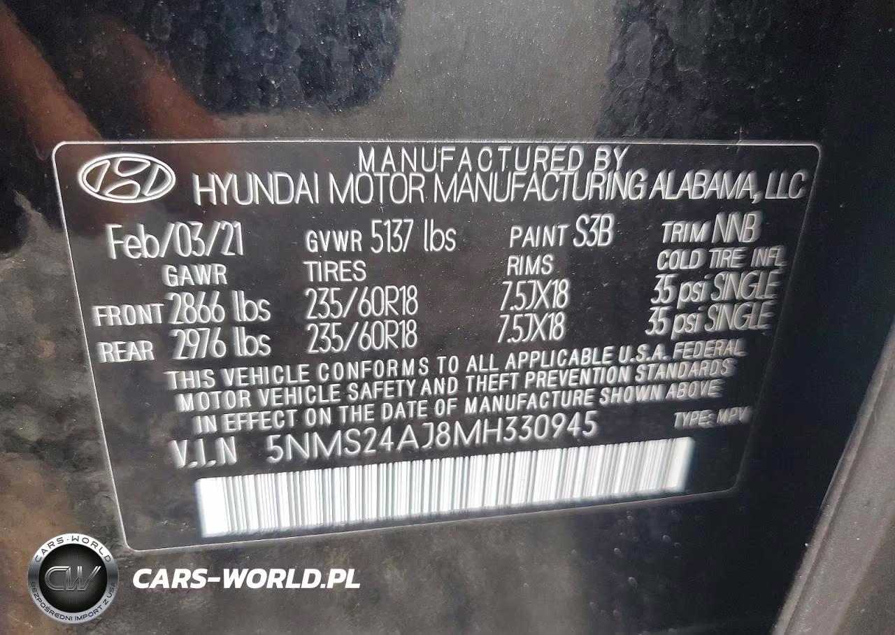2021 Hyundai Santa Fe Sel VIN:5NMS24AJ8MH330945 - 14