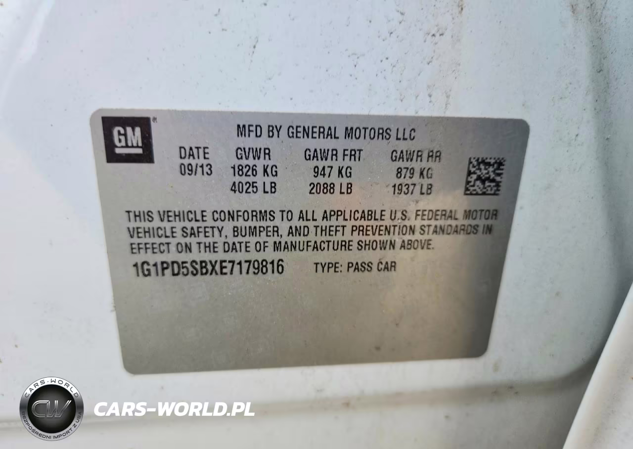 2014 Chevrolet Cruze Lt VIN:1G1PD5SBXE7179816 - 12