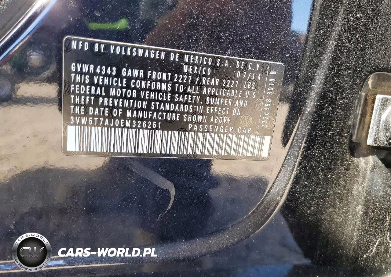2014 Volkswagen Jetta Gli VIN:3VW5T7AJ0EM326251 - 12