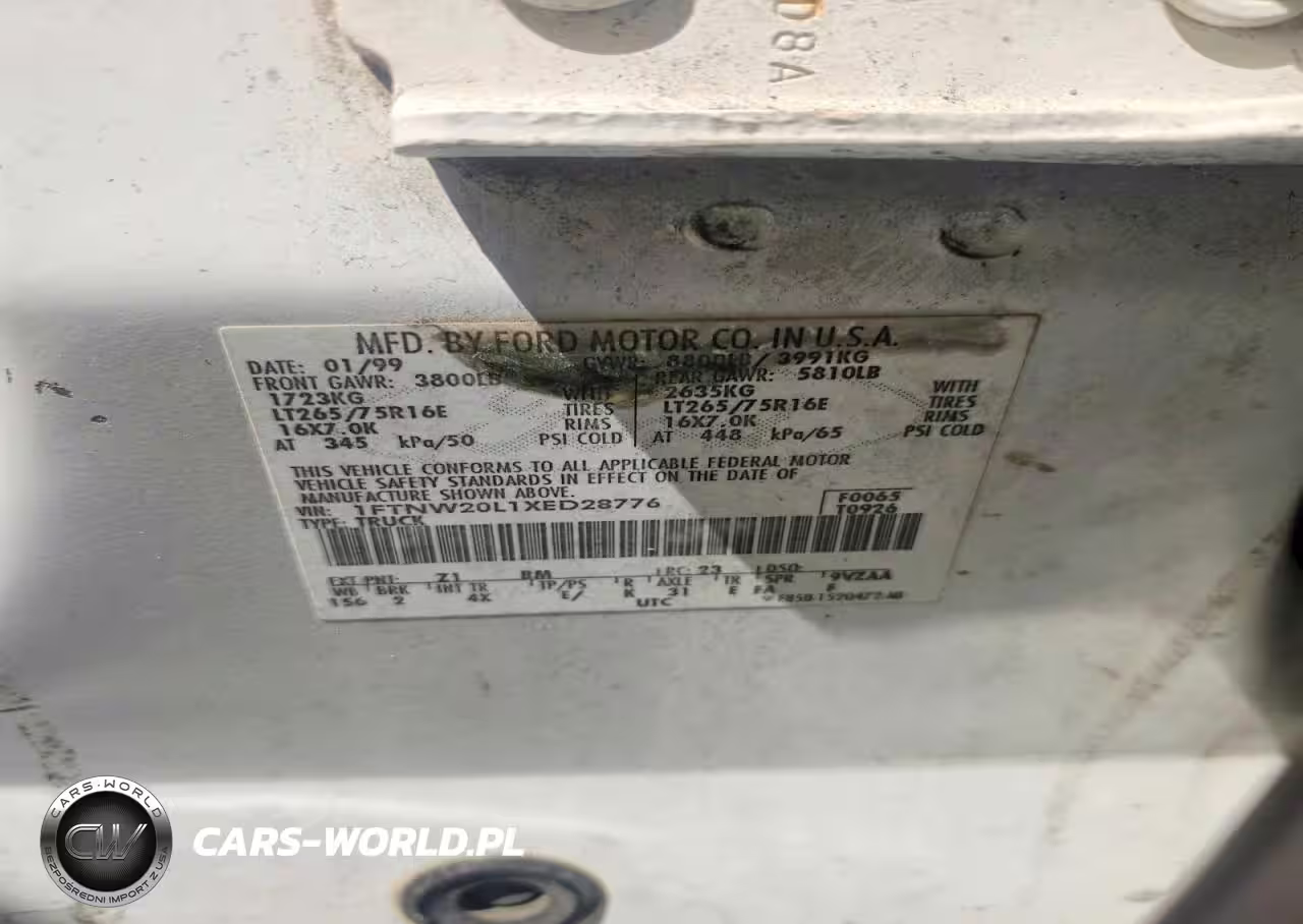 1999 Ford F250 V8 Triton VIN:1FTNW20L1XED28776 - 13