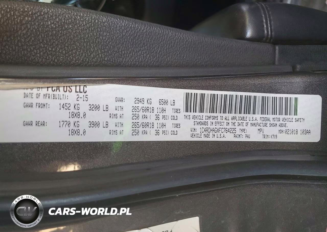 2015 Dodge Durango Sxt VIN:1C4RDHAGXFC764225 - 13
