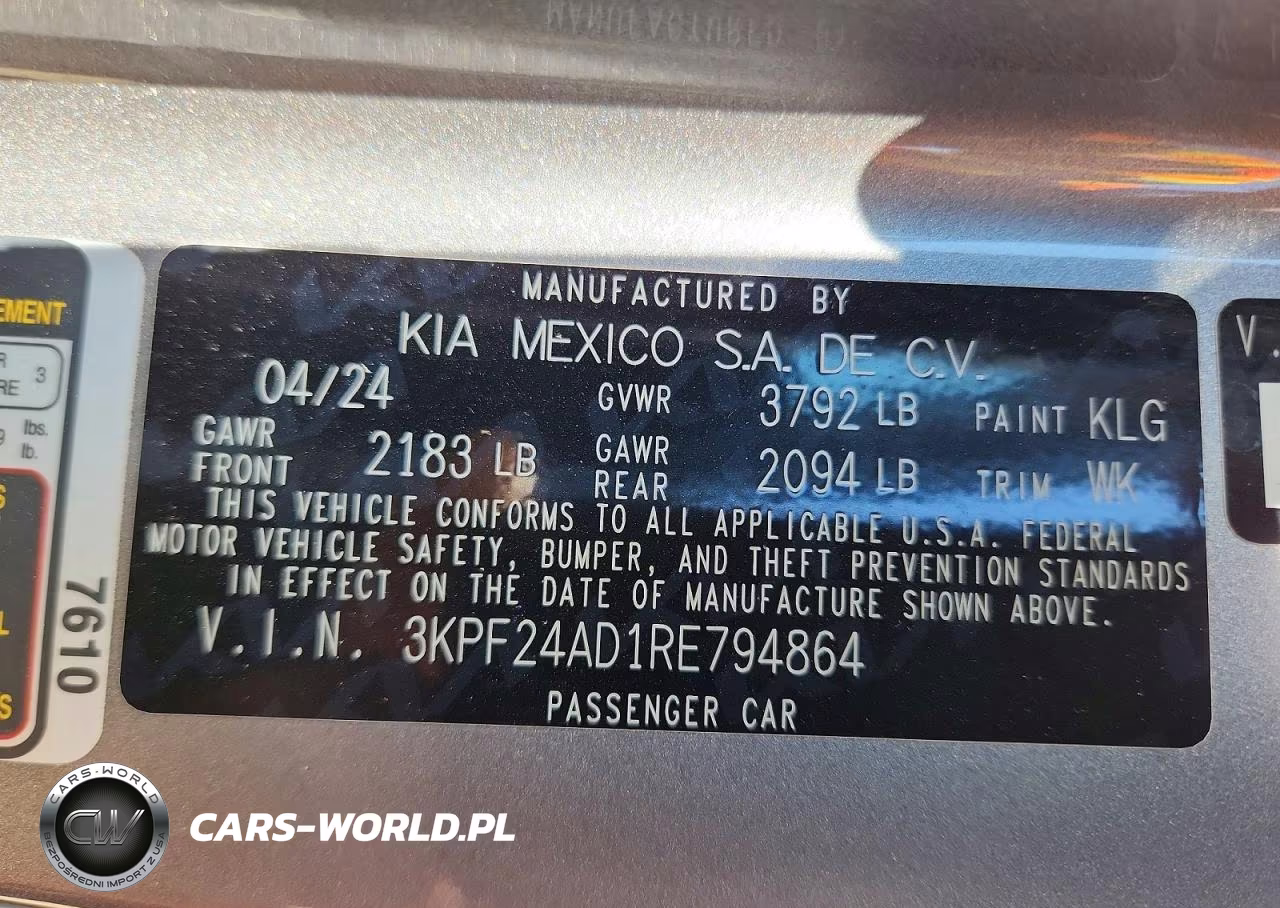 2024 Kia Forte Lxs VIN:3KPF24AD1RE794864 - 13