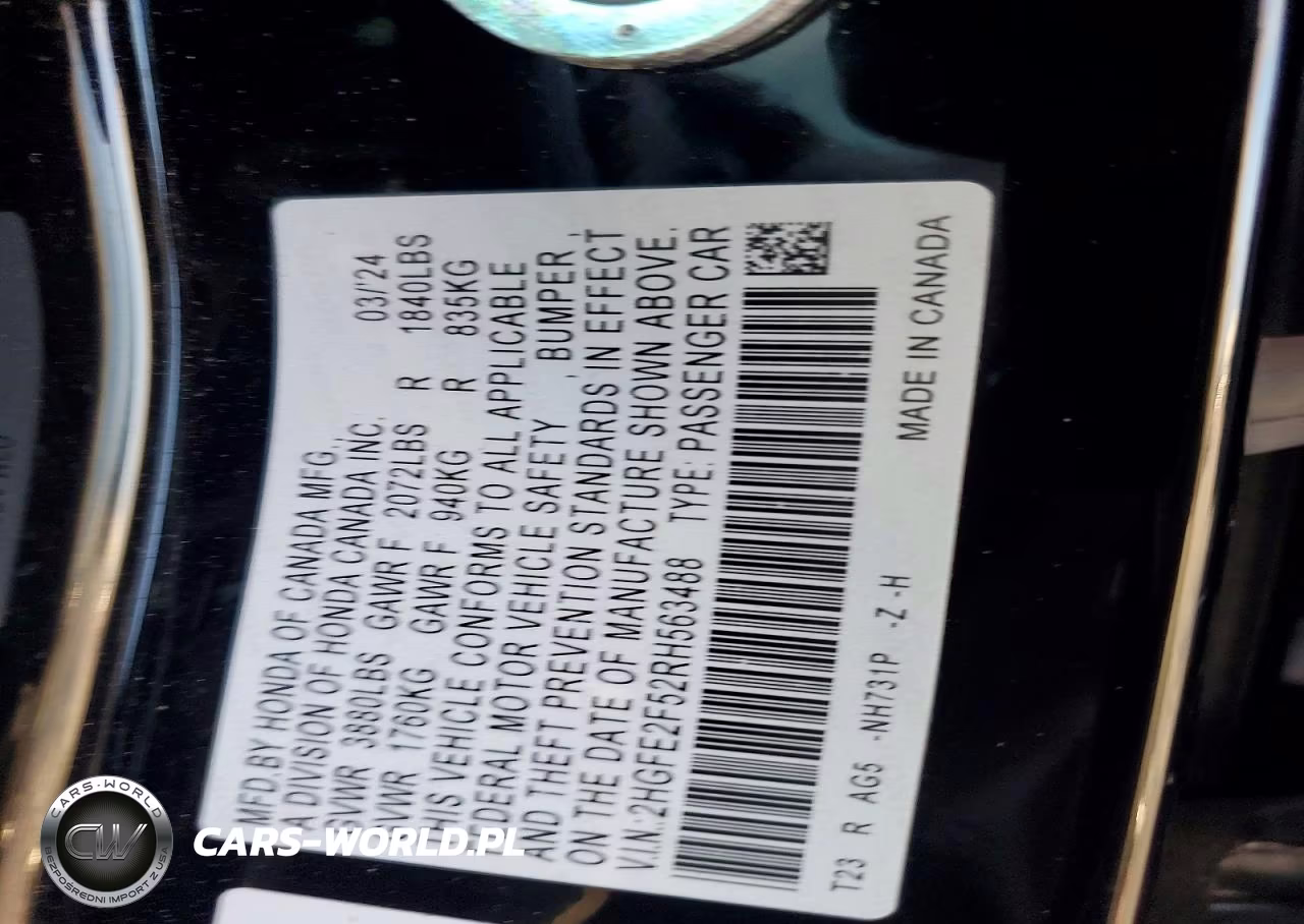 2024 Honda Civic Sport VIN:2HGFE2F52RH563488 - 12