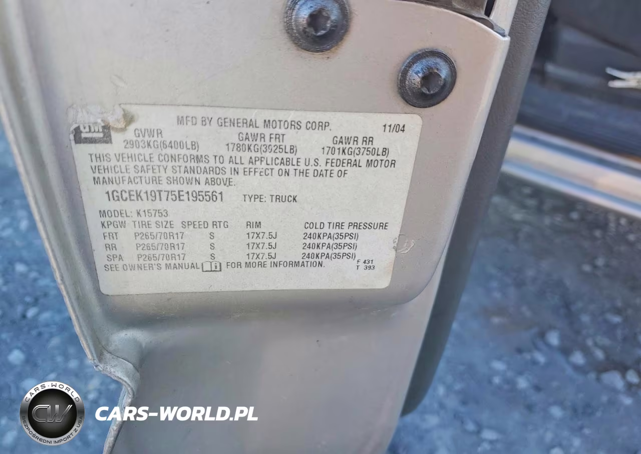 2005 Chevrolet Silverado K1500 VIN:1GCEK19T75E195561 - 12