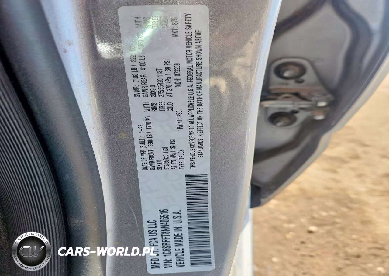 2022 Ram 1500 Big Horn VIN:1C6SRFFT8NN406516 - 13