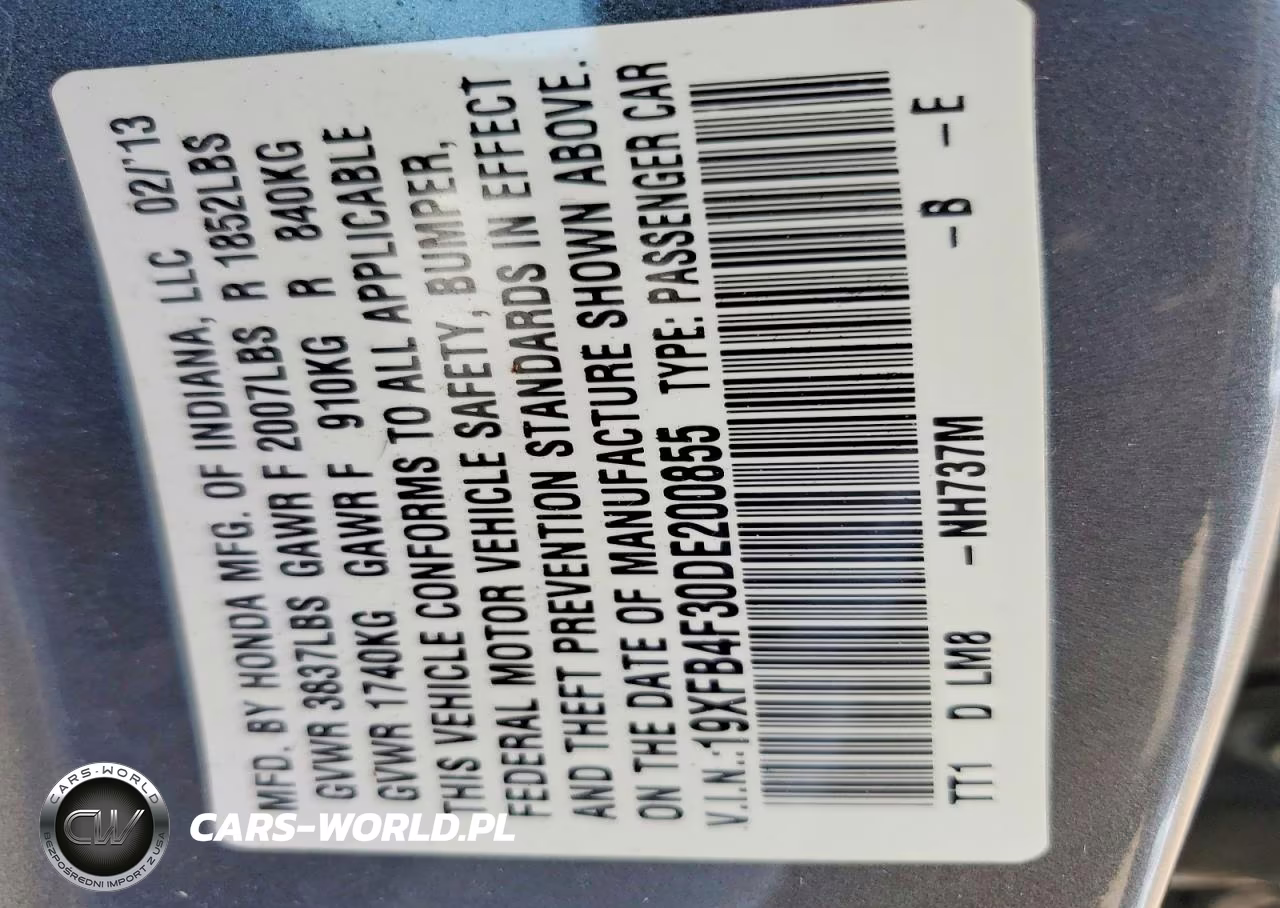 2013 Honda Civic Hybrid L VIN:19XFB4F30DE200855 - 12