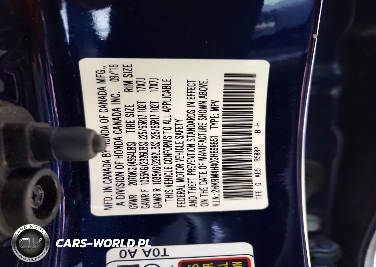 2016 Honda Cr-V Se VIN:2HKRM4H40GH698651 - 13
