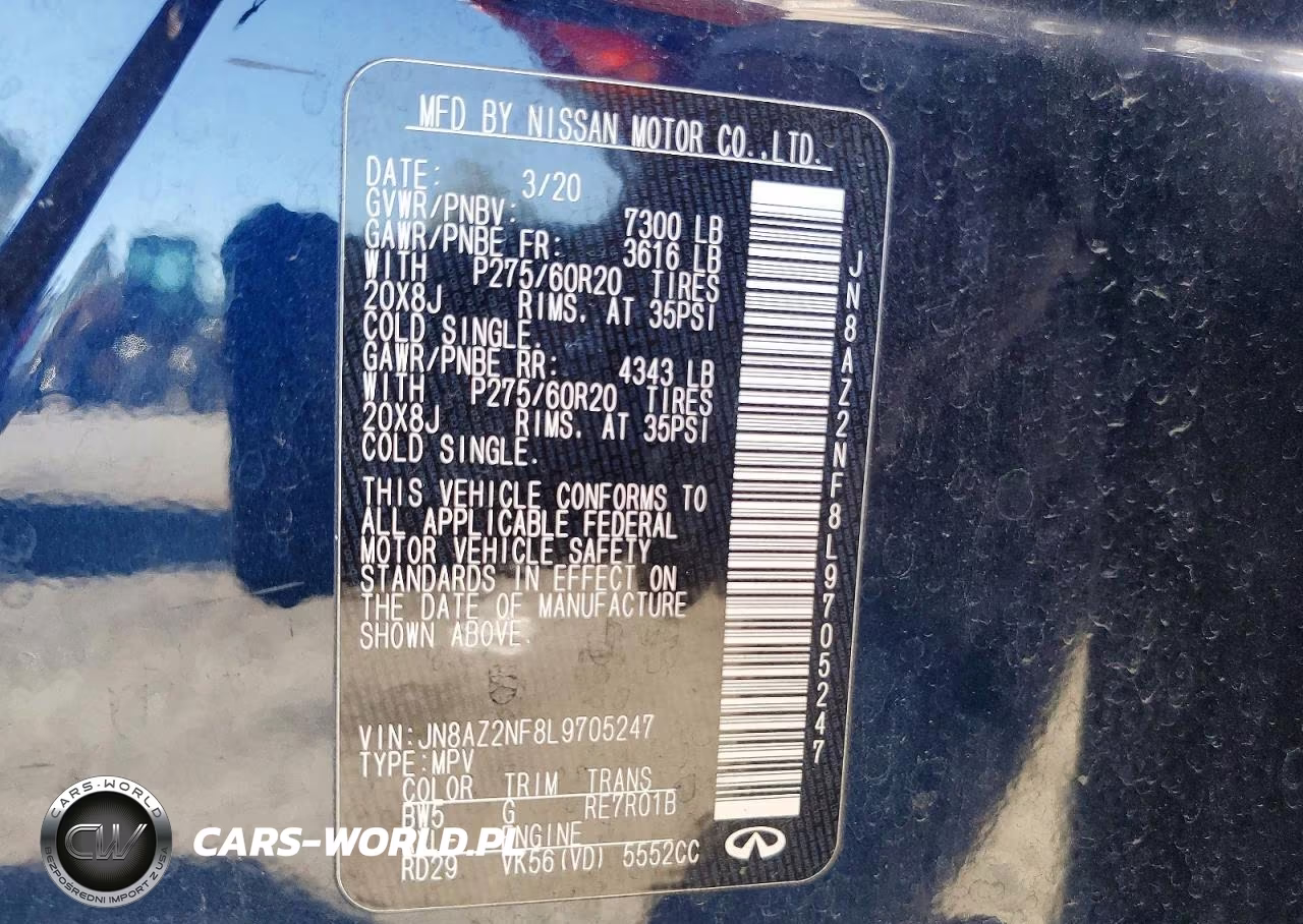 2020 Infiniti Qx80 Luxe VIN:JN8AZ2NF8L9705247 - 14