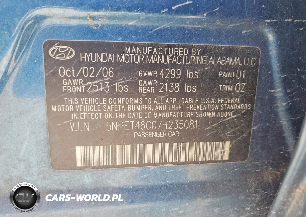 2007 Hyundai Sonata Gls VIN:5NPET46C07H235081 - 12
