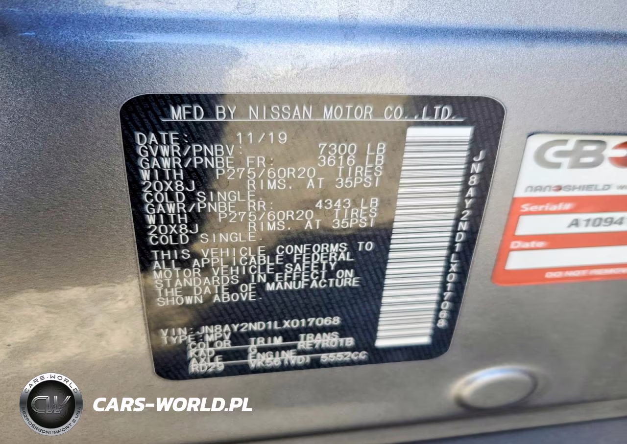 2020 Nissan Armada Sl VIN:JN8AY2ND1LX017068 - 13