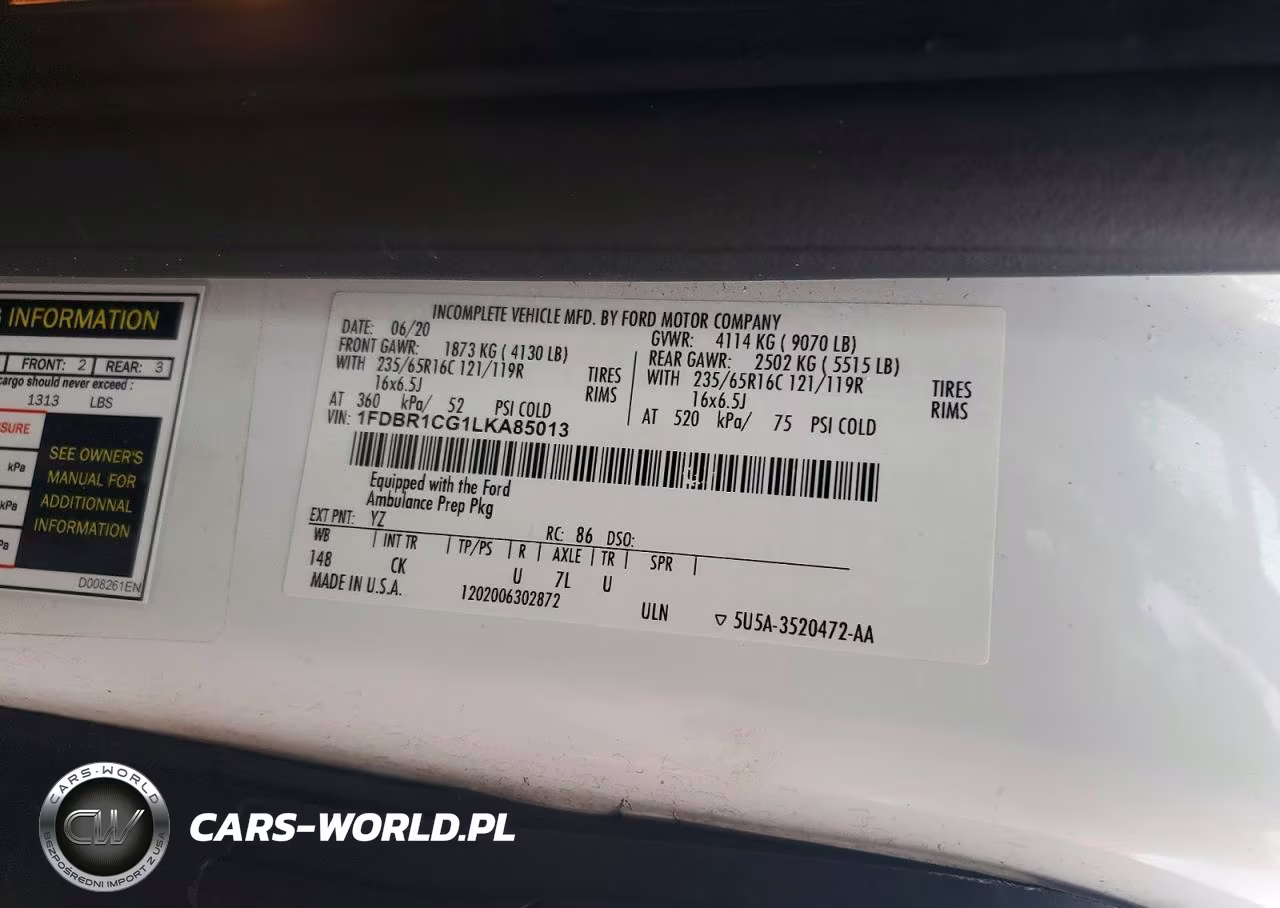 2020 Ford Transit VIN:1FDBR1CG1LKA85013 - 13