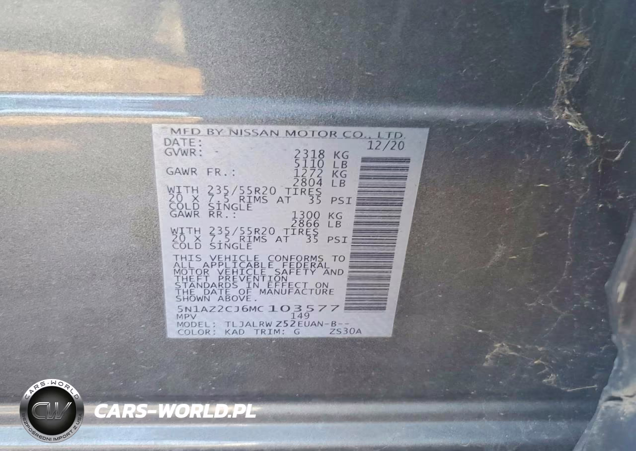 2021 Niss Murano VIN:5N1AZ2CJ6MC103577 - 12