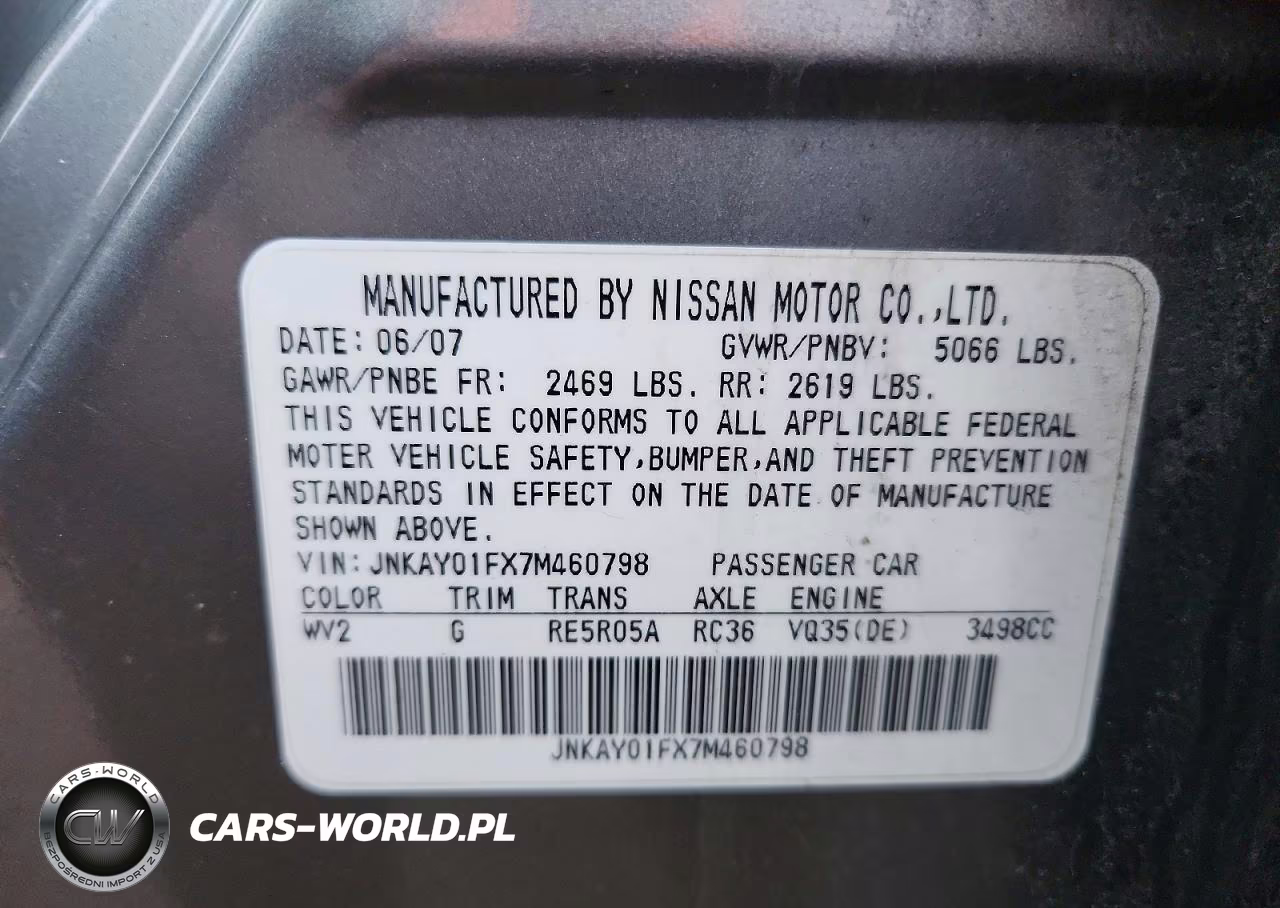 2007 Infiniti M35 X VIN:JNKAY01FX7M460798 - 12