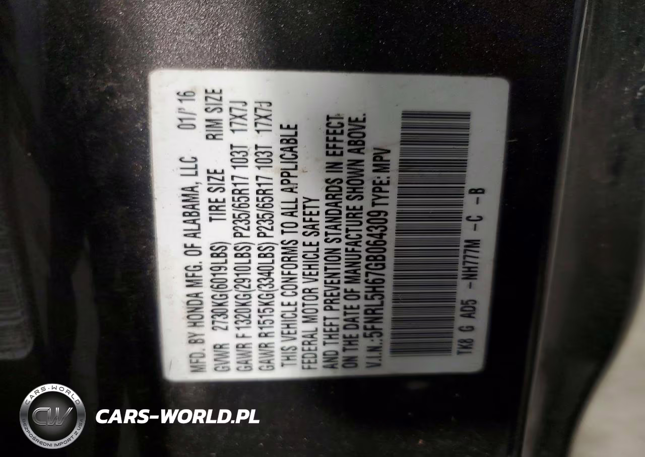 2016 Honda Odyssey Exl VIN:5FNRL5H67GB064309 - 14