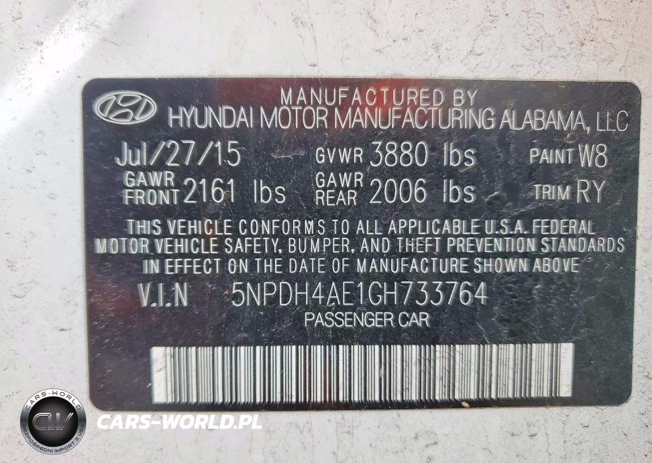 2016 Hyundai Elantra Limited VIN:5NPDH4AE1GH733764 - 12