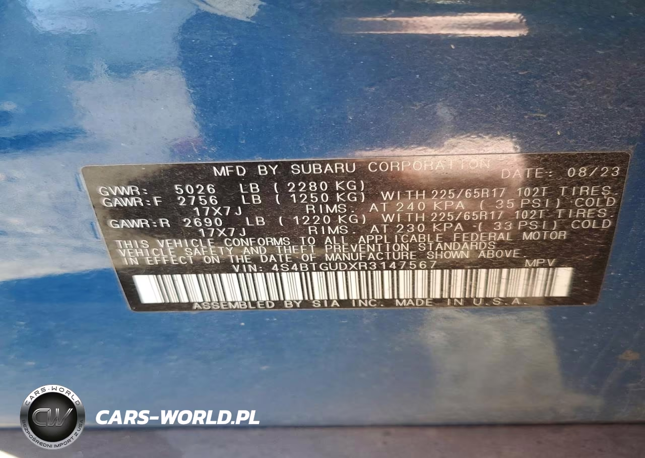 2024 Subaru Outback Wilderness VIN:4S4BTGUDXR3147567 - 14