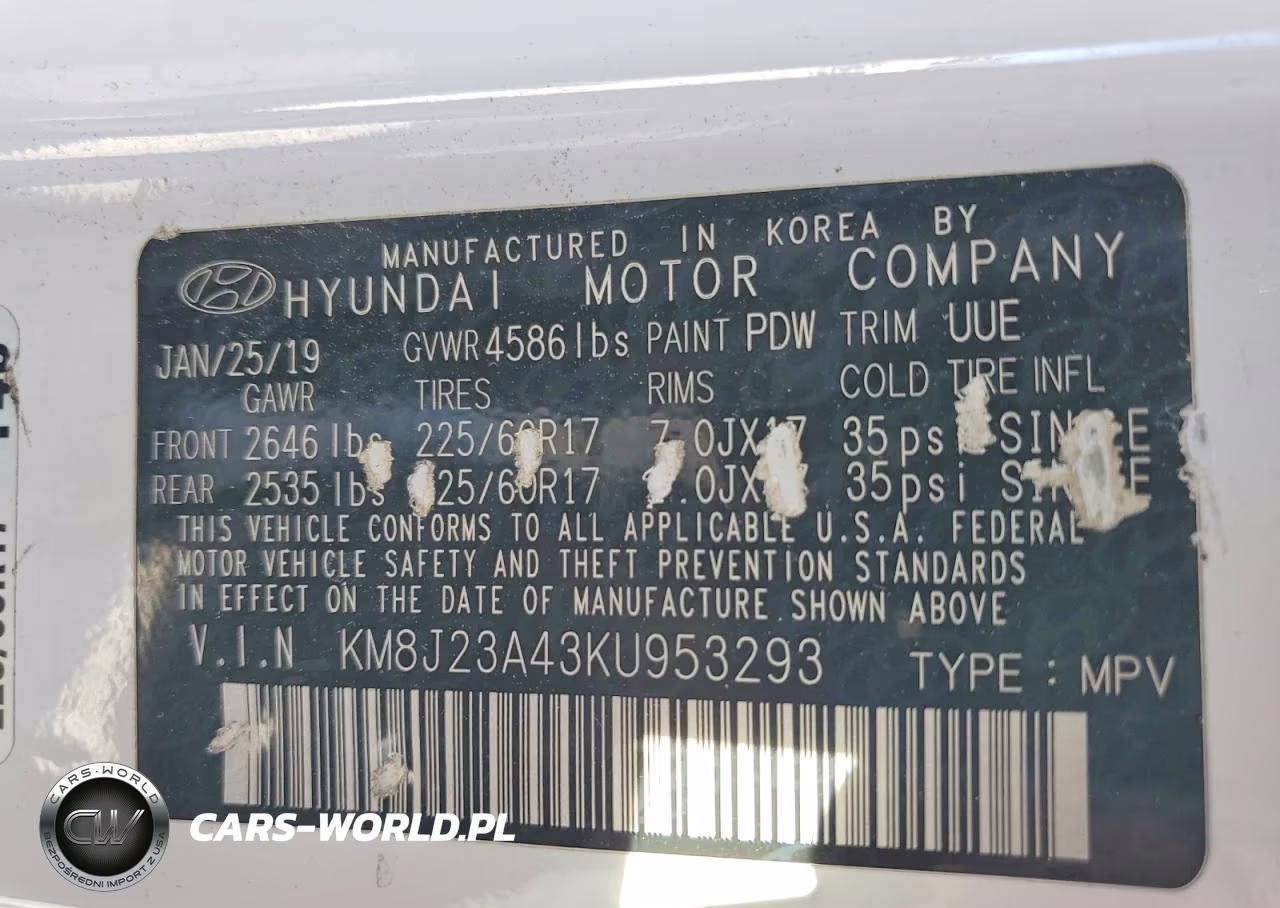 2019 Hyundai Tucson Se VIN:KM8J23A43KU953293 - 13