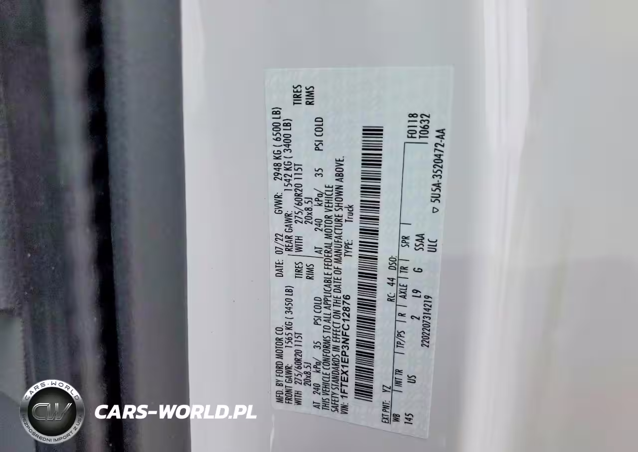 2022 Ford F150 Super Cab VIN:1FTEX1EP3NFC12876 - 13