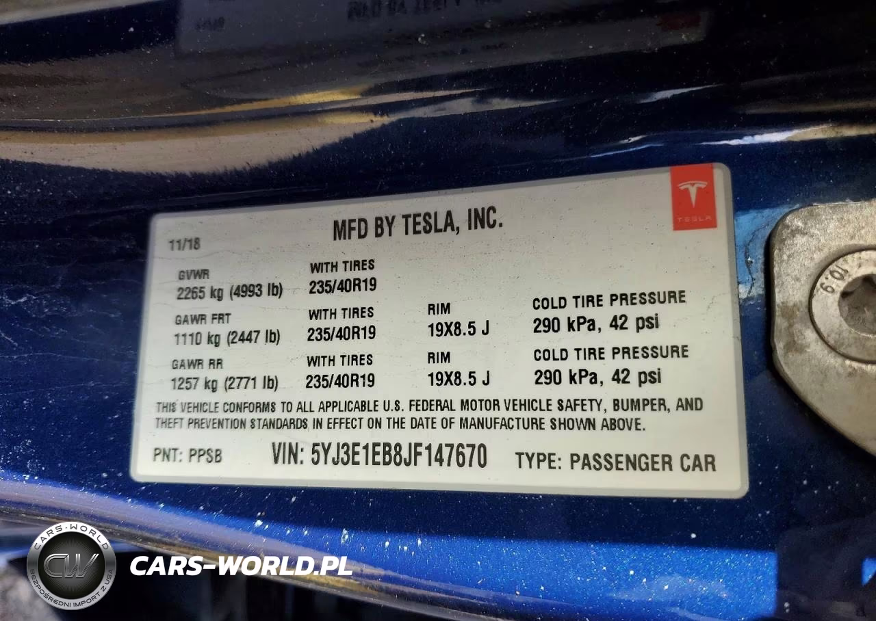2018 Tesla Model 3 VIN:5YJ3E1EB8JF147670 - 13