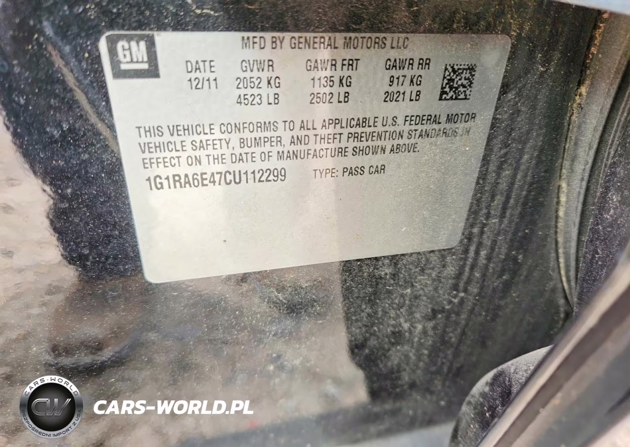 2012 Chevrolet Volt VIN:1G1RA6E47CU112299 - 12