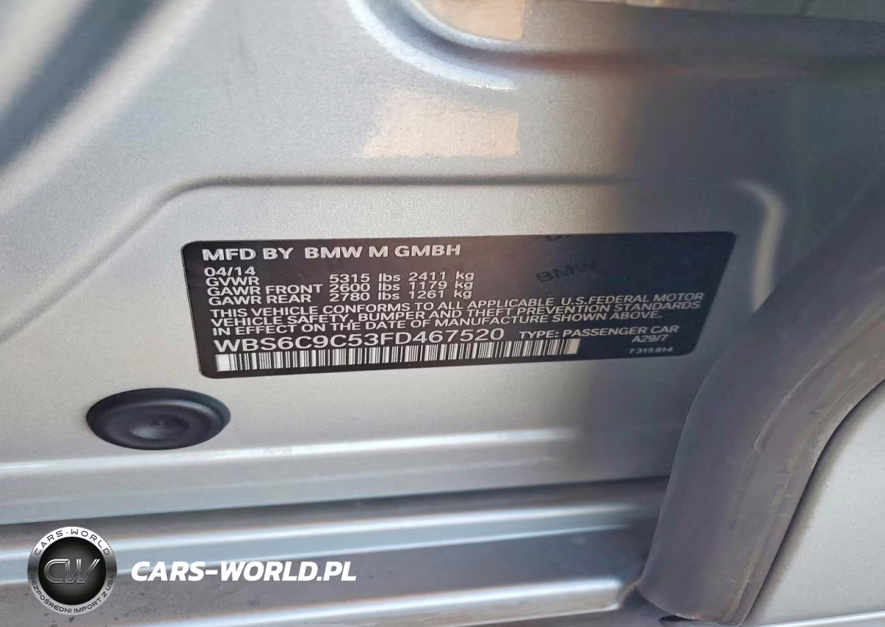 2015 BMW M6 Gran Coupe VIN:WBS6C9C53FD467520 - 12