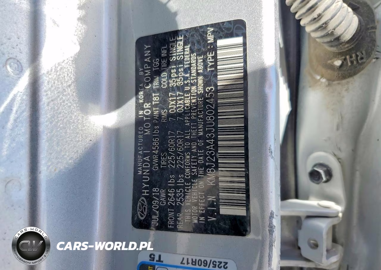 2018 Hyundai Tucson Se VIN:KM8J23A43JU802453 - 12