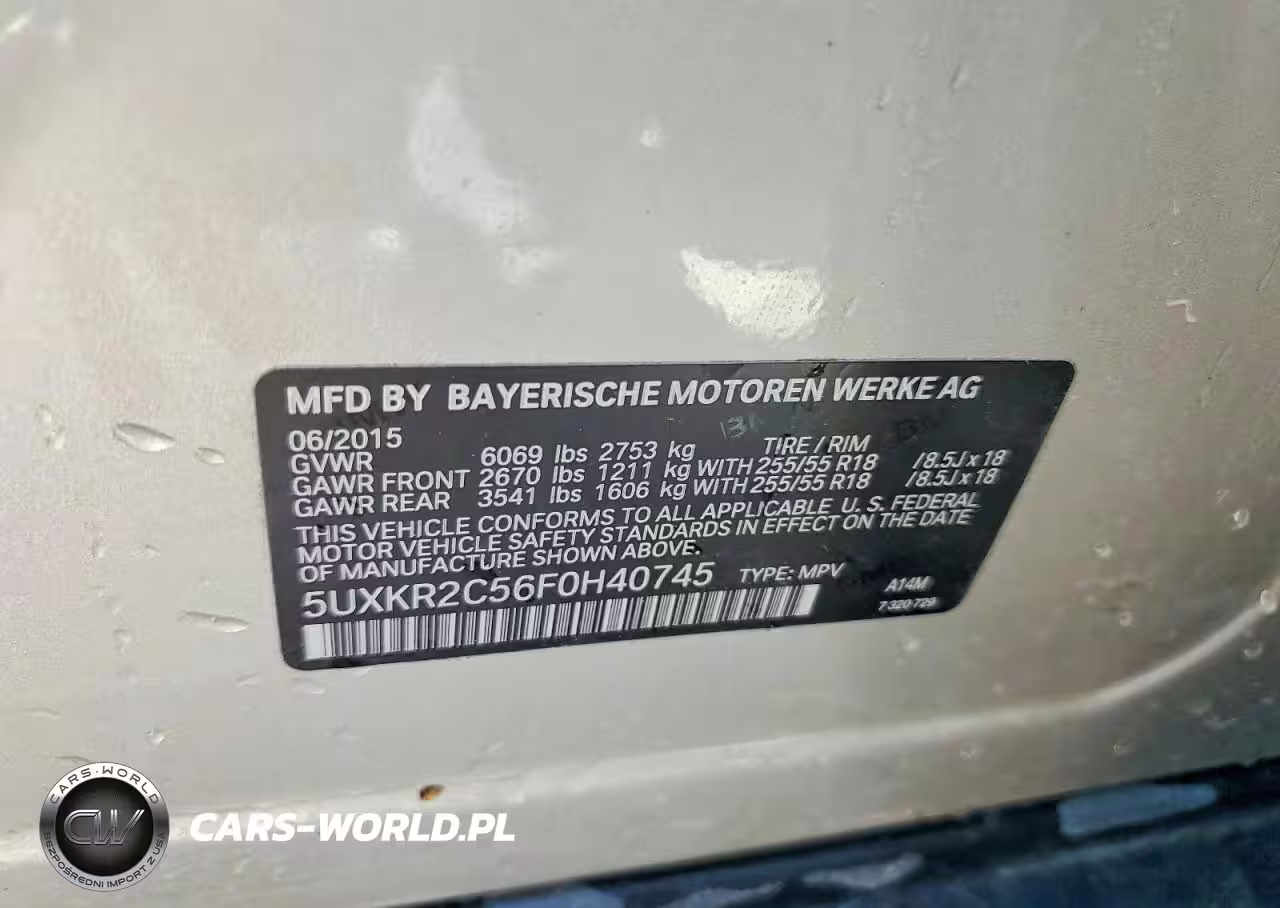 2015 BMW X5 Sdrive35I VIN:5UXKR2C56F0H40745 - 14