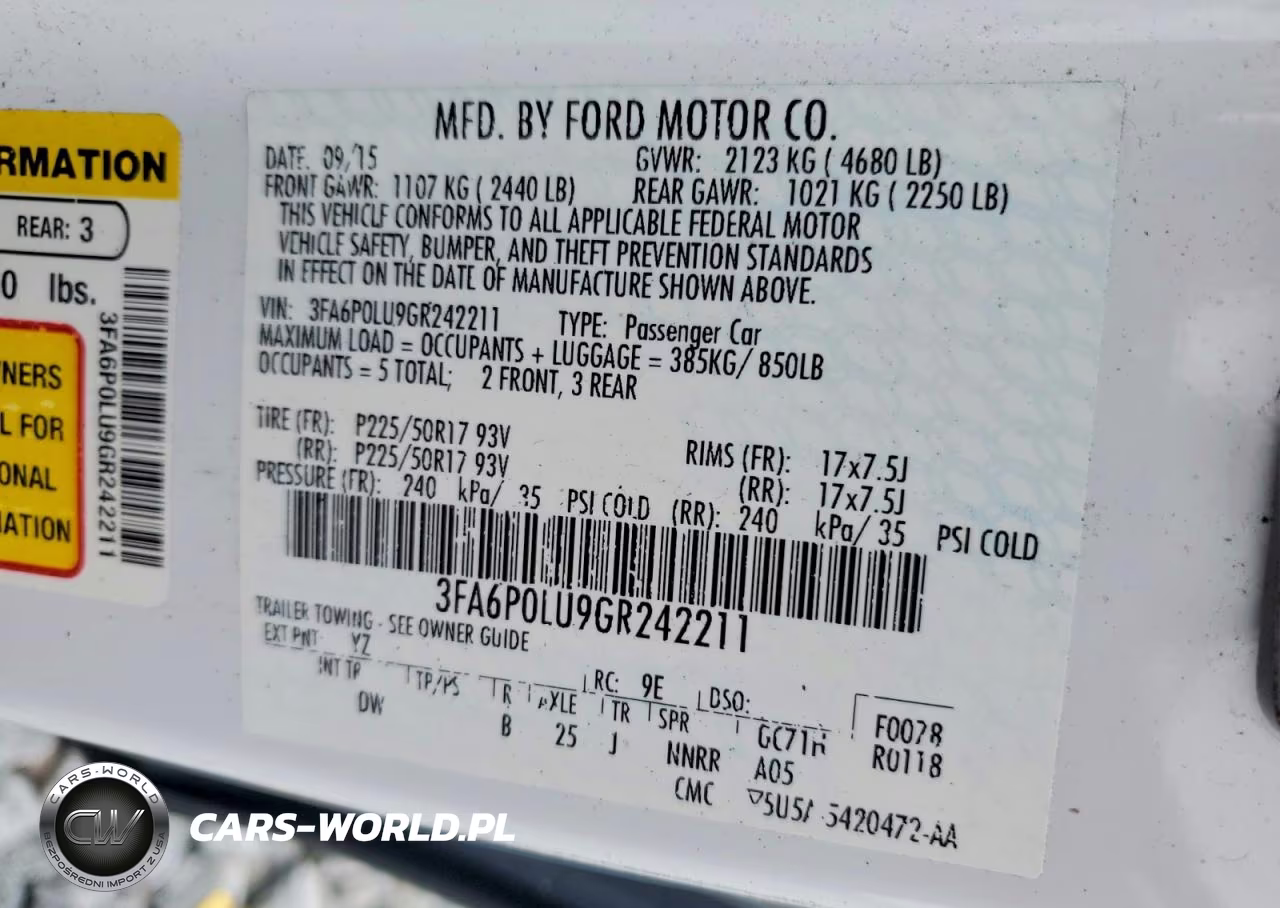 2016 Ford Fusion Se Hybrid VIN:3FA6P0LU9GR242211 - 12