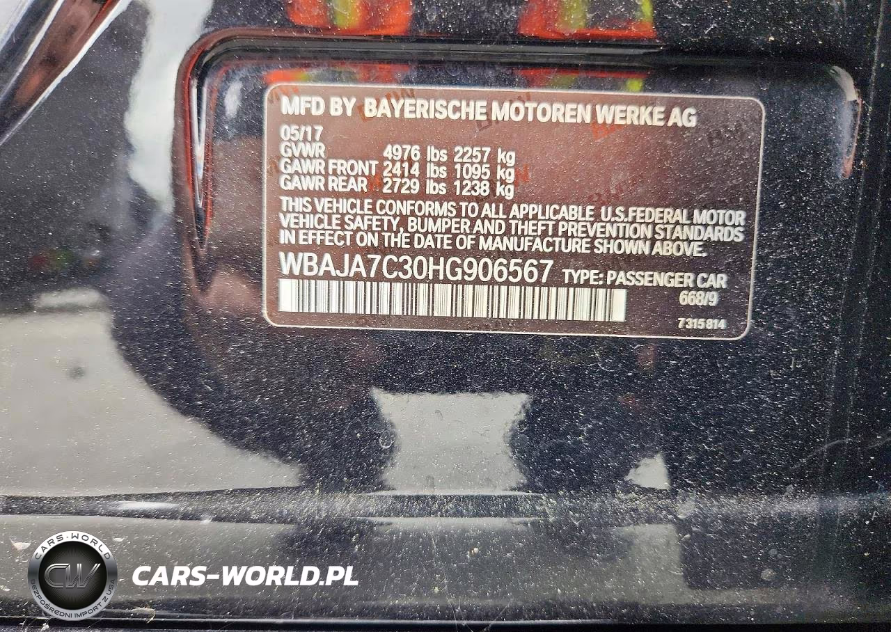 2017 BMW 530 Xi VIN:WBAJA7C30HG906567 - 12