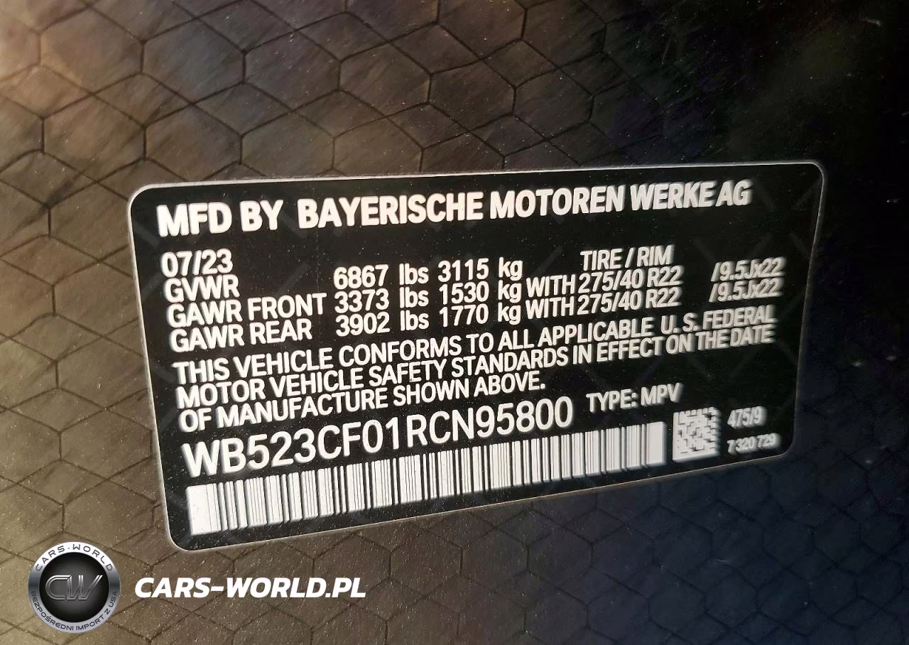2024 BMW Ix xDrive50 VIN:WB523CF01RCN95800 - 14