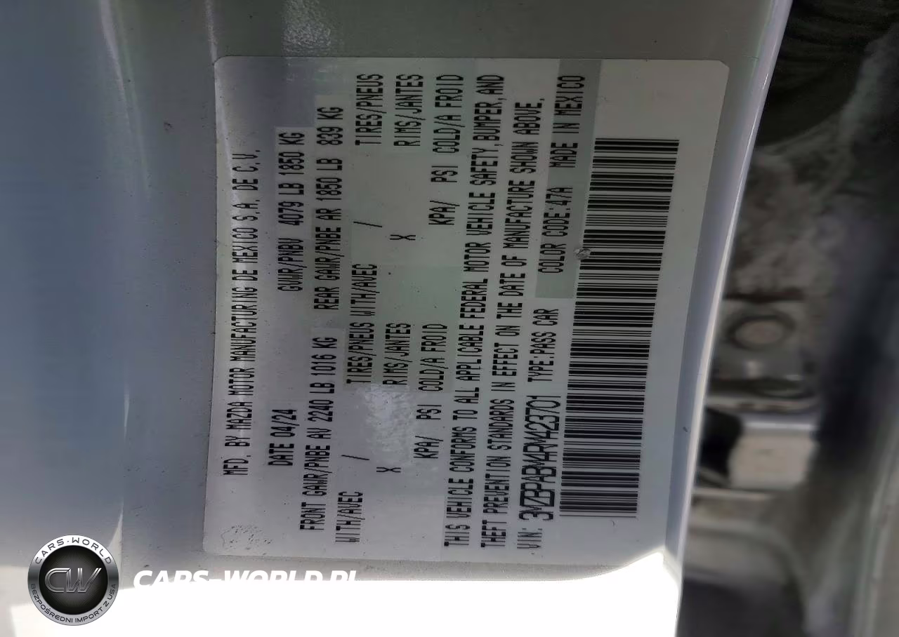 2024 Mazda 3 Select Sport VIN:3MZBPABM4RM423701 - 12