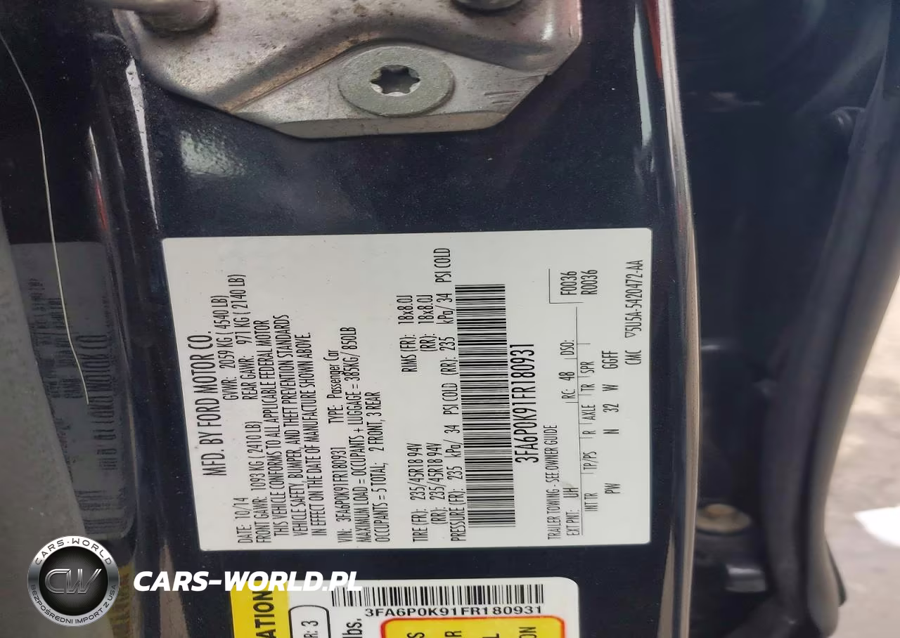 2015 Ford Fusion Titanium VIN:3FA6P0K91FR180931 - 12