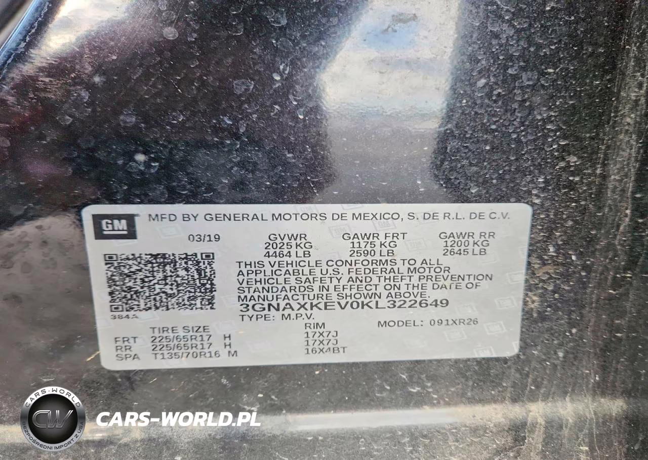 2019 Chevrolet Equinox Lt VIN:3GNAXKEV0KL322649 - 13