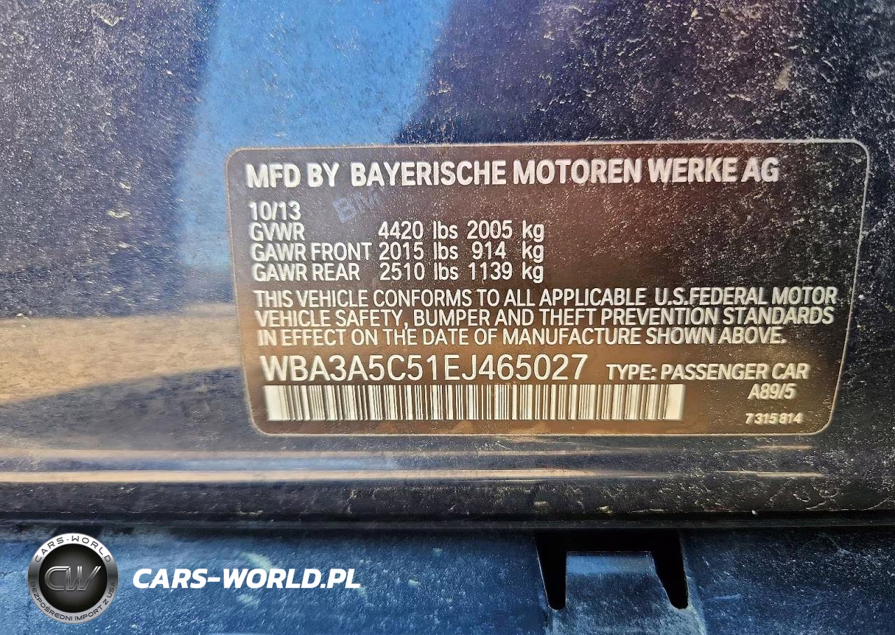 2014 BMW 328 I VIN:WBA3A5C51EJ465027 - 12