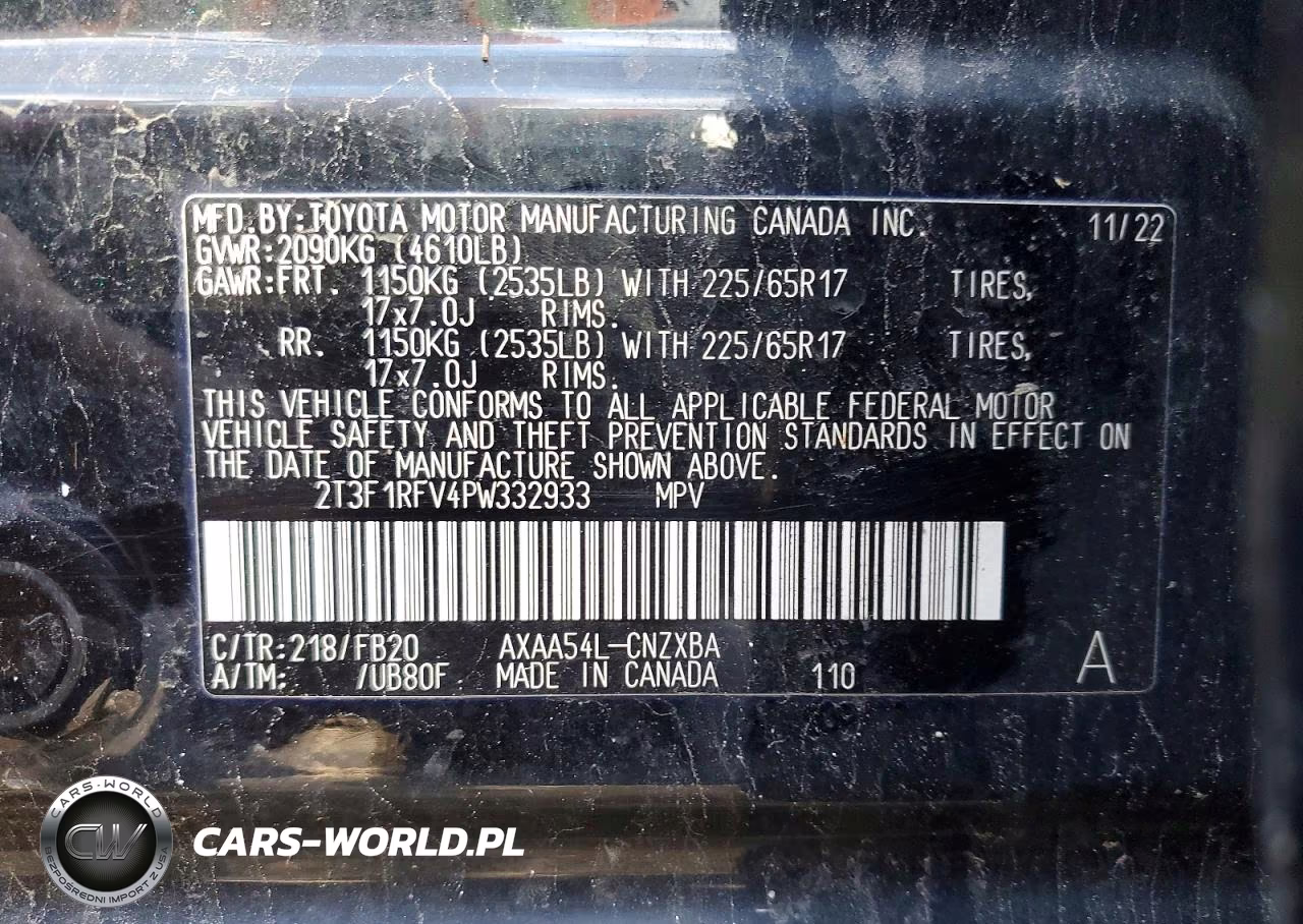 2023 Toyota Rav4 Le VIN:2T3F1RFV4PW332933 - 13