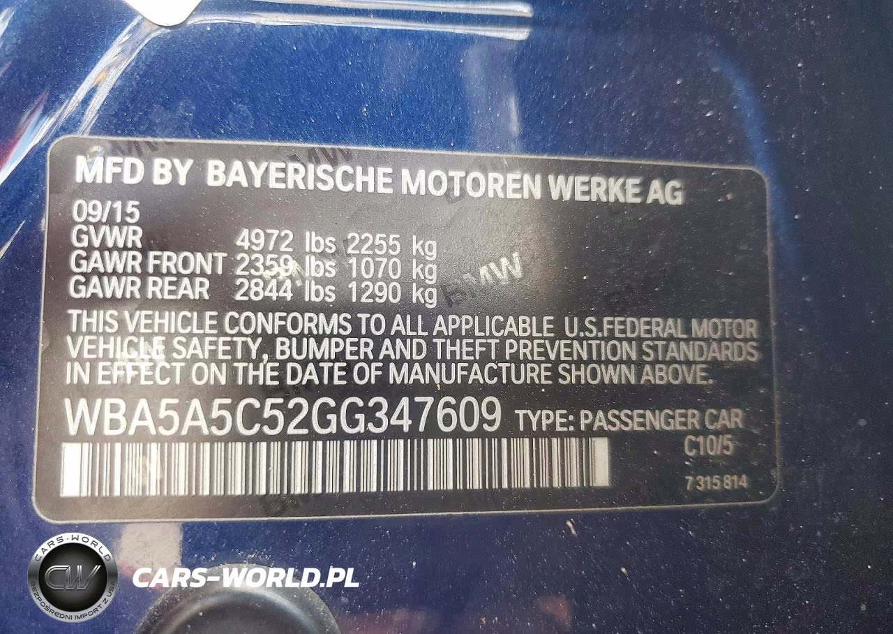 2016 BMW 528 I VIN:WBA5A5C52GG347609 - 13