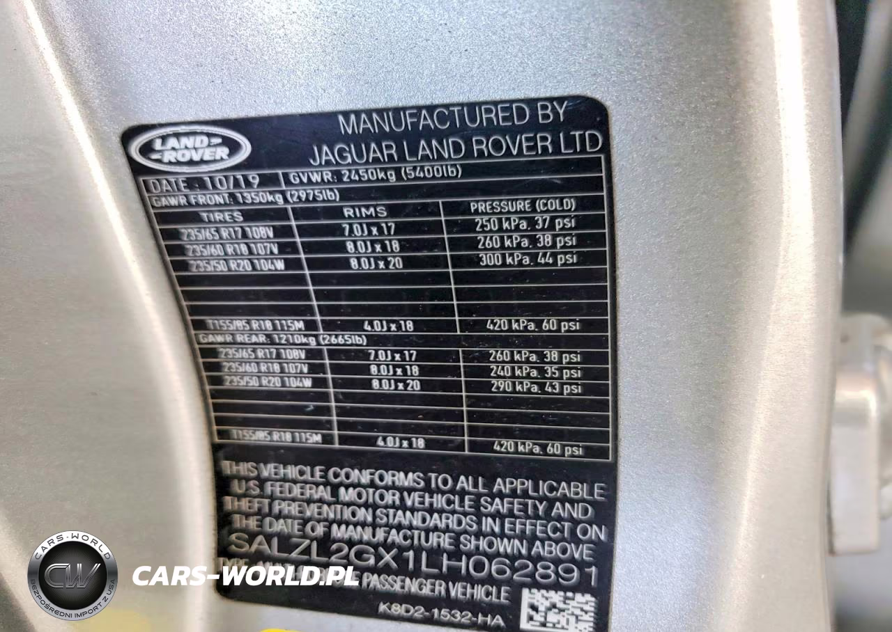 2020 Land Rover Range Rover Evoque Se VIN:SALZL2GX1LH062891 - 27