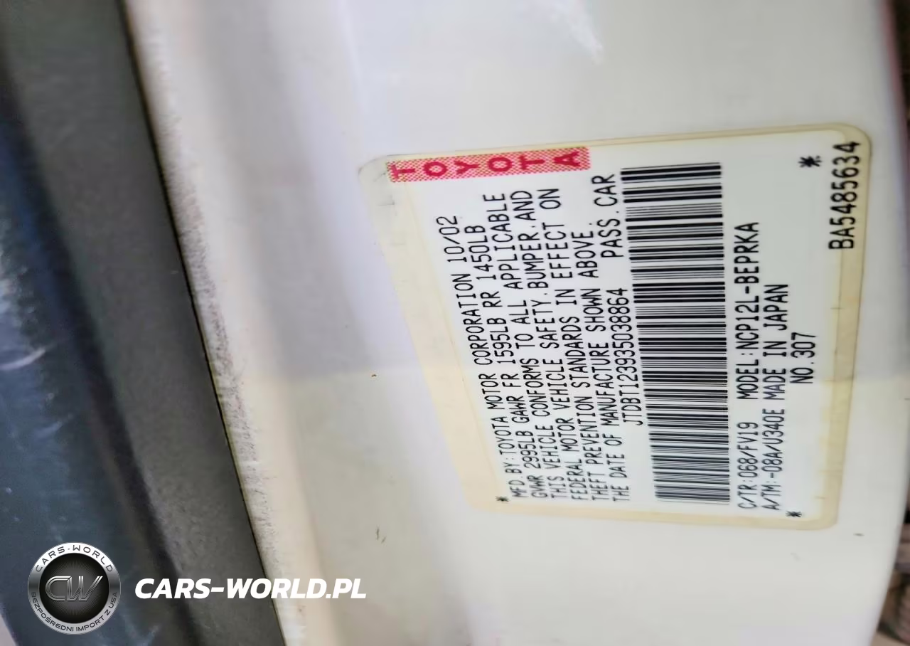 2003 Toyota Echo Base VIN:JTDBT123935038864 - 12