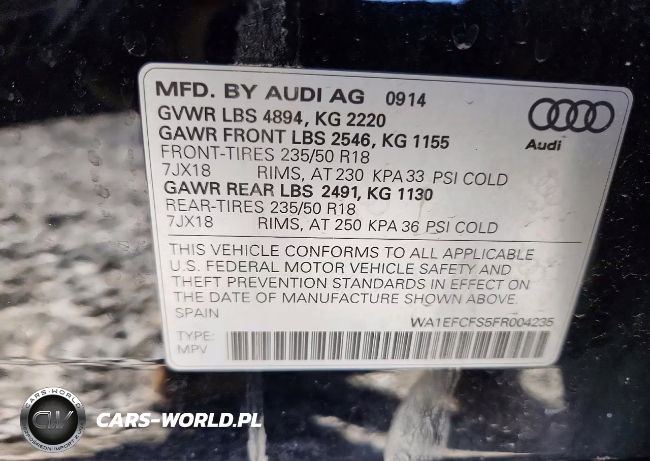 2015 Audi Q3 Premium Plus VIN:WA1EFCFS5FR004235 - 13