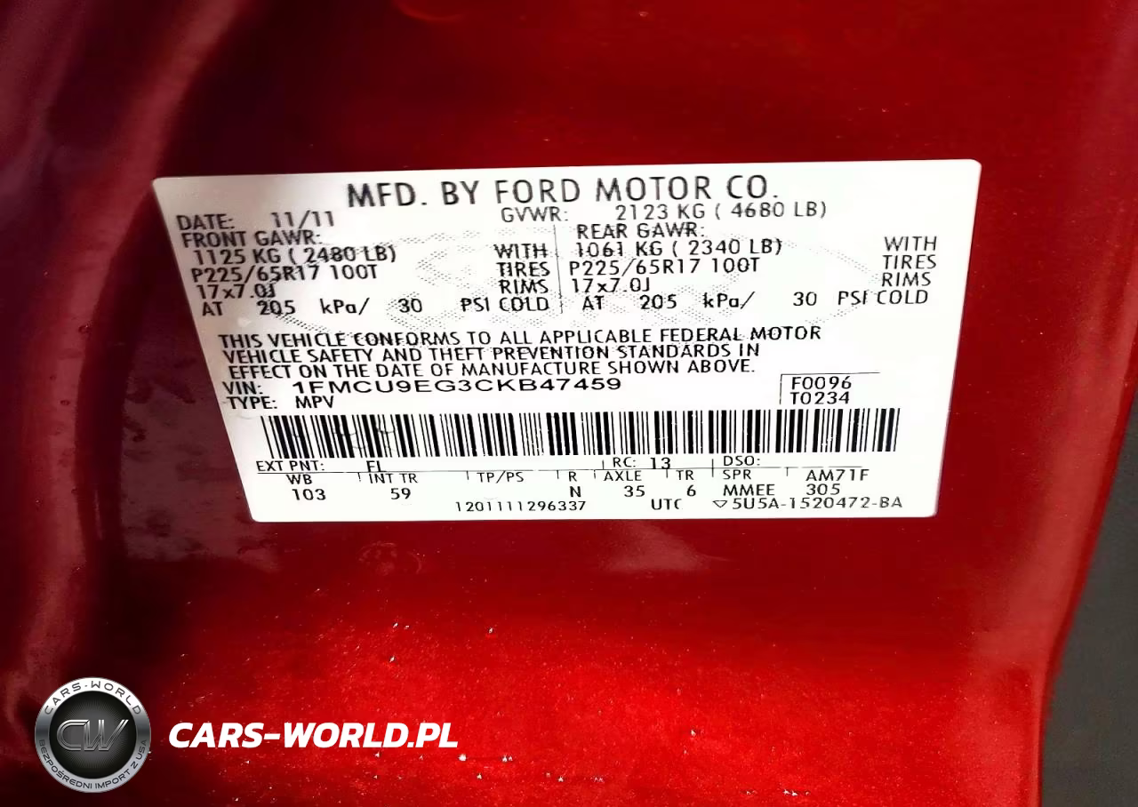2012 Ford Escape Limited VIN:1FMCU9EG3CKB47459 - 13